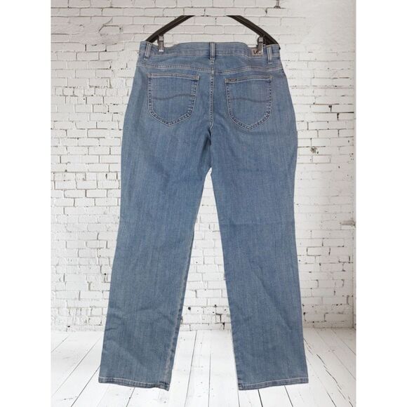 Lee Womens Relaxed Fit Jeans Size 16 M 3 Blue 38x32Straight Leg Stretch Mid Rise - Picture 2 of 3